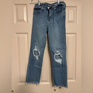 Levi's Blue Ripped Straight Leg Jeans